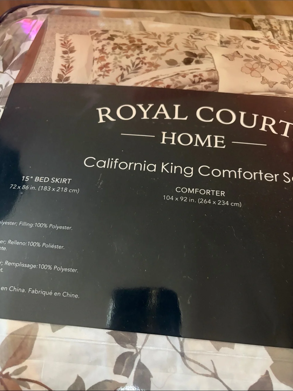 Royal Court Evergreen 4 Pc Floral Midweight Comforter Set Sz Cal-King NEW